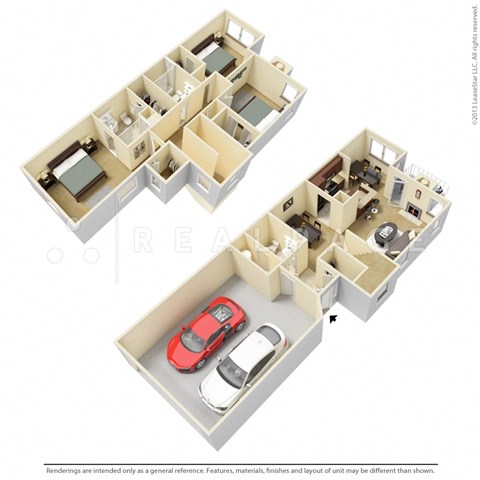 3 Bedroom Townhome with Attached Garage  at Centennial Park Apartments, Overland Park, Kansas